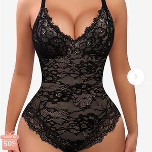 Elegant Black Lace Bodysuit